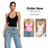 V-Neck Tank Top with Built-in Bra